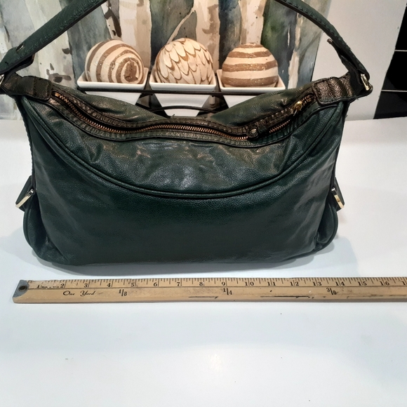 Dana Bachman hunter green and gold satchel - Picture 5 of 13